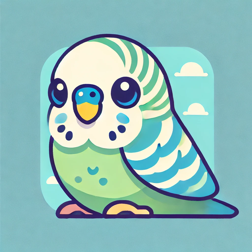 Minimalist Budgie Illustration