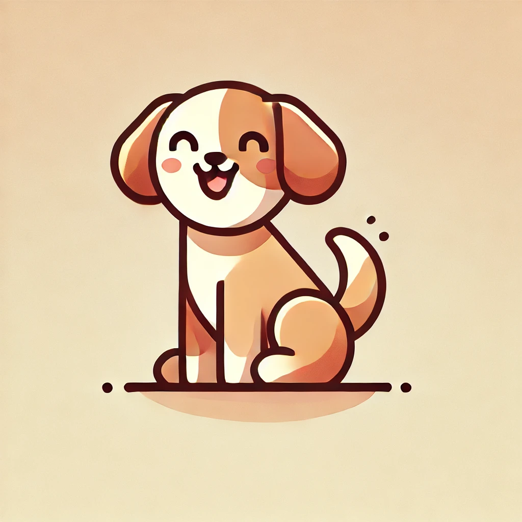 Minimalist Cute Dog Illustration in Soft Pastel Colors