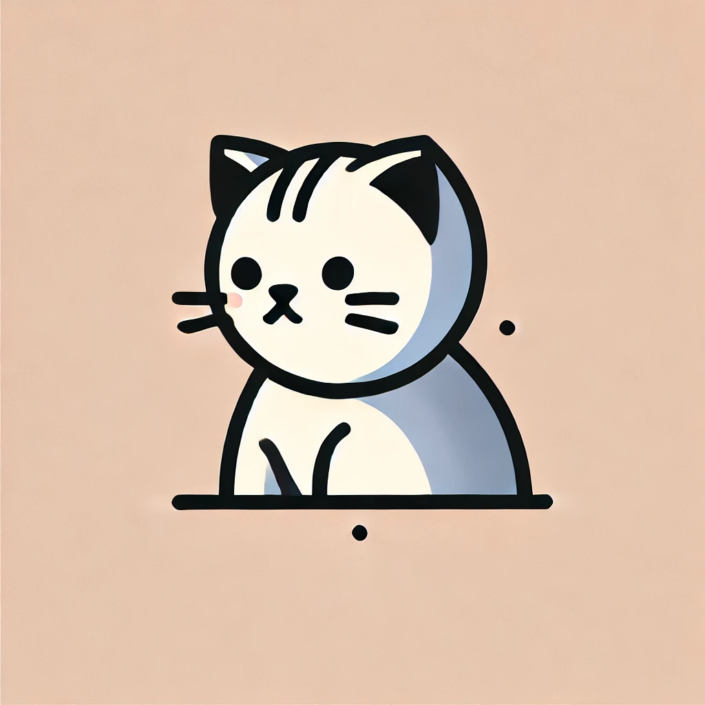 Modern Minimalist Baby Cat Illustration