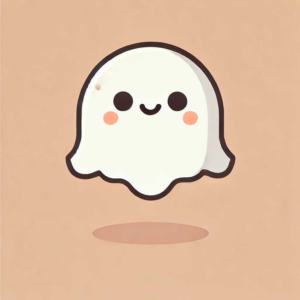 Minimalist Cute Ghost Illustration