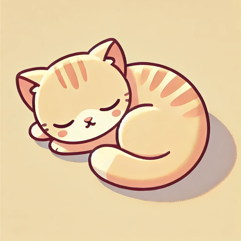 Sleeping Kitten Illustration