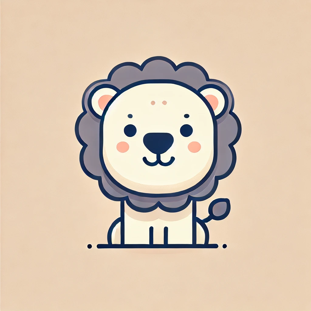 Adorable Minimalist Lion Illustration