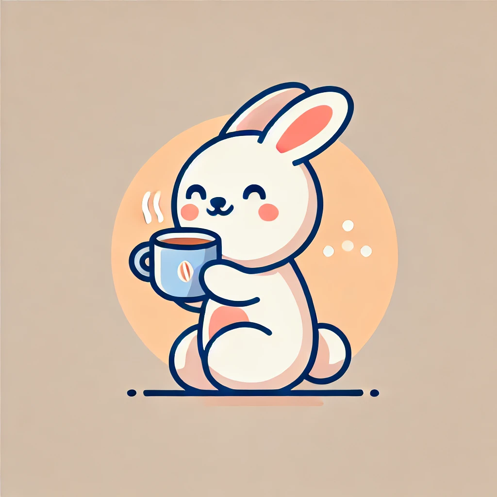 Rabbit Drinking Coffee