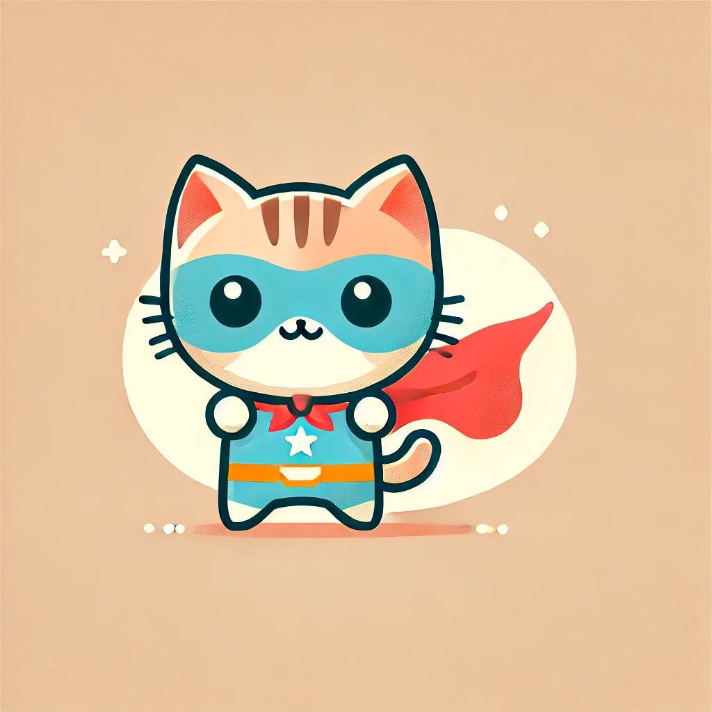 Superhero Kitten Illustration