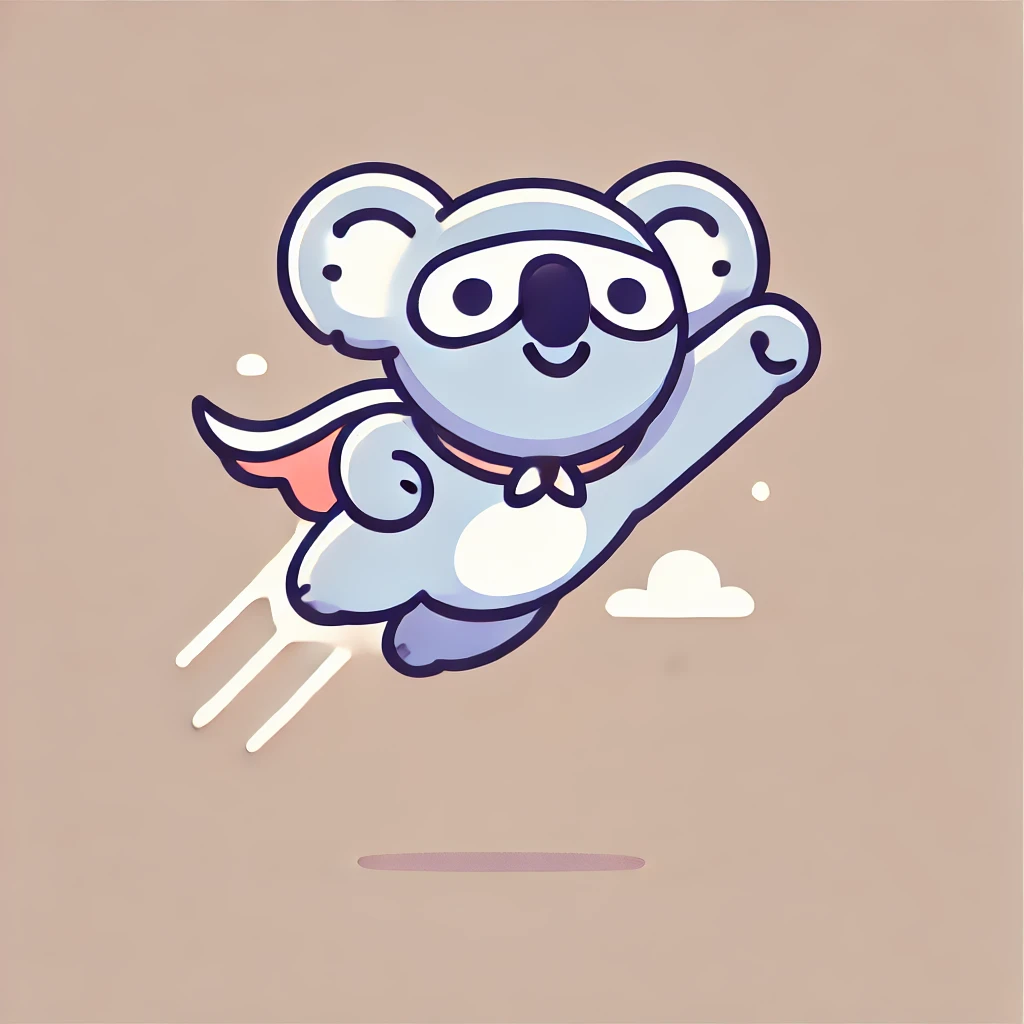 Superhero Koala Flying